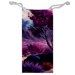 Landscape Landscape Painting Purple Purple Trees Jewelry Bag by Jancukart