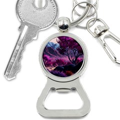 Landscape Landscape Painting Purple Purple Trees Bottle Opener Key Chain