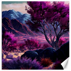 Landscape Landscape Painting Purple Purple Trees Canvas 16  X 16 