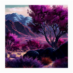 Landscape Landscape Painting Purple Purple Trees Medium Glasses Cloth (2 Sides)