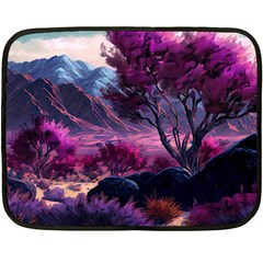 Landscape Landscape Painting Purple Purple Trees One Side Fleece Blanket (mini)