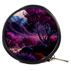 Landscape Landscape Painting Purple Purple Trees Mini Makeup Bag