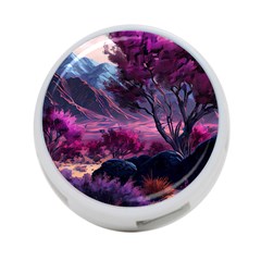 Landscape Landscape Painting Purple Purple Trees 4-port Usb Hub (two Sides)