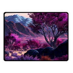 Landscape Landscape Painting Purple Purple Trees One Side Fleece Blanket (small)