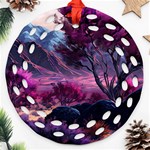 Landscape Landscape Painting Purple Purple Trees Ornament (Round Filigree) Front