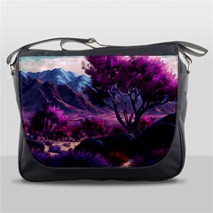 Landscape Landscape Painting Purple Purple Trees Messenger Bag by Jancukart