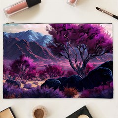 Landscape Landscape Painting Purple Purple Trees Cosmetic Bag (xxl) by Jancukart