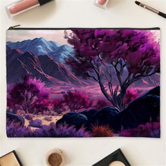 Landscape Landscape Painting Purple Purple Trees Cosmetic Bag (xxxl) by Jancukart