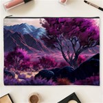 Landscape Landscape Painting Purple Purple Trees Cosmetic Bag (XXXL) Front