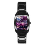 Landscape Landscape Painting Purple Purple Trees Stainless Steel Barrel Watch Front