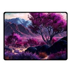 Landscape Landscape Painting Purple Purple Trees Fleece Blanket (small)