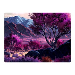 Landscape Landscape Painting Purple Purple Trees Premium Plush Fleece Blanket (mini)