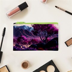 Landscape Landscape Painting Purple Purple Trees Cosmetic Bag (xs)