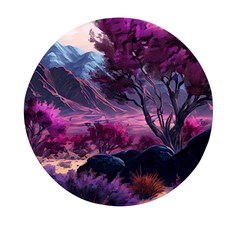 Landscape Landscape Painting Purple Purple Trees Mini Round Pill Box by Jancukart