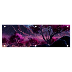 Landscape Landscape Painting Purple Purple Trees Banner And Sign 6  X 2 