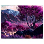 Landscape Landscape Painting Purple Purple Trees One Side Premium Plush Fleece Blanket (Medium) 60 x50  Blanket Front