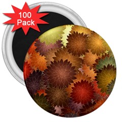 Flower Flora Decoration Pattern Drawing Floral 3  Magnets (100 Pack)