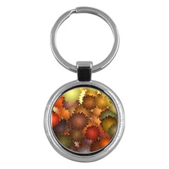 Flower Flora Decoration Pattern Drawing Floral Key Chain (round)