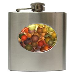 Flower Flora Decoration Pattern Drawing Floral Hip Flask (6 Oz)