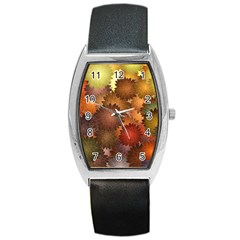 Flower Flora Decoration Pattern Drawing Floral Barrel Style Metal Watch