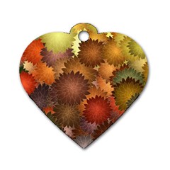 Flower Flora Decoration Pattern Drawing Floral Dog Tag Heart (two Sides)