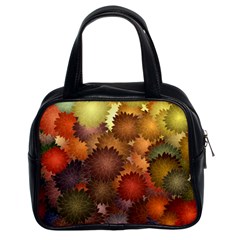 Flower Flora Decoration Pattern Drawing Floral Classic Handbag (two Sides)