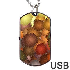 Flower Flora Decoration Pattern Drawing Floral Dog Tag Usb Flash (one Side)