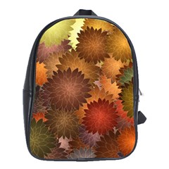 Flower Flora Decoration Pattern Drawing Floral School Bag (xl)