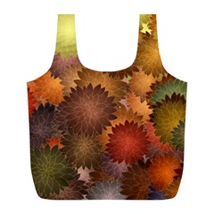 Flower Flora Decoration Pattern Drawing Floral Full Print Recycle Bag (l)