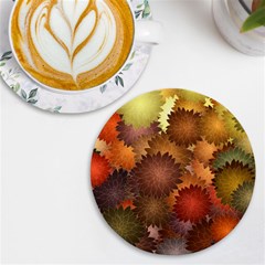 Flower Flora Decoration Pattern Drawing Floral Uv Print Round Tile Coaster