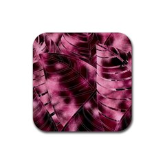 Flower Flora Decoration Pattern Drawing Leaves Rubber Coaster (square)