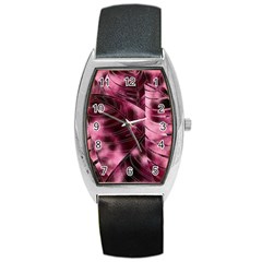 Flower Flora Decoration Pattern Drawing Leaves Barrel Style Metal Watch