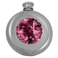 Flower Flora Decoration Pattern Drawing Leaves Round Hip Flask (5 Oz)