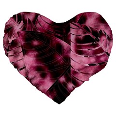 Flower Flora Decoration Pattern Drawing Leaves Large 19  Premium Flano Heart Shape Cushions