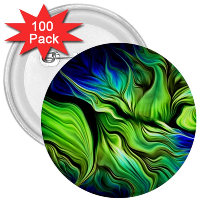 Fractal Art Pattern Abstract Fantasy Digital 3  Buttons (100 pack) 