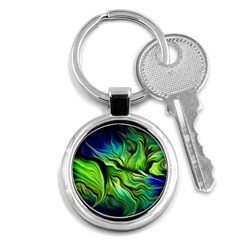 Fractal Art Pattern Abstract Fantasy Digital Key Chain (round) by Jancukart