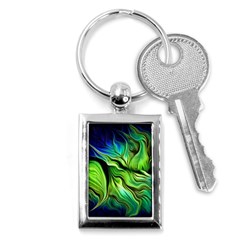 Fractal Art Pattern Abstract Fantasy Digital Key Chain (rectangle) by Jancukart