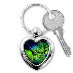 Fractal Art Pattern Abstract Fantasy Digital Key Chain (heart) by Jancukart