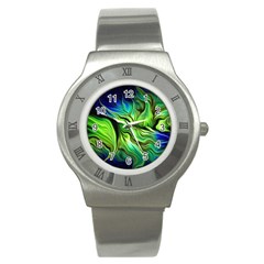 Fractal Art Pattern Abstract Fantasy Digital Stainless Steel Watch