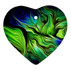 Fractal Art Pattern Abstract Fantasy Digital Heart Ornament (Two Sides)