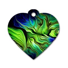 Fractal Art Pattern Abstract Fantasy Digital Dog Tag Heart (one Side)