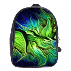 Fractal Art Pattern Abstract Fantasy Digital School Bag (Large)