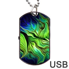 Fractal Art Pattern Abstract Fantasy Digital Dog Tag Usb Flash (two Sides) by Jancukart