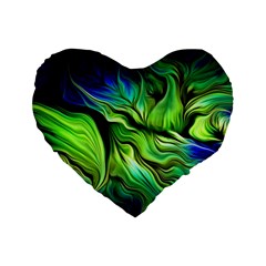 Fractal Art Pattern Abstract Fantasy Digital Standard 16  Premium Heart Shape Cushions