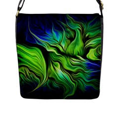 Fractal Art Pattern Abstract Fantasy Digital Flap Closure Messenger Bag (L)