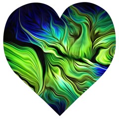 Fractal Art Pattern Abstract Fantasy Digital Wooden Puzzle Heart