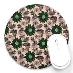 Floral Flower Spring Rose Watercolor Wreath Round Mousepad by Jancukart