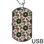 Floral Flower Spring Rose Watercolor Wreath Dog Tag USB Flash (One Side) Front