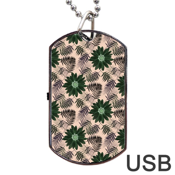 Floral Flower Spring Rose Watercolor Wreath Dog Tag USB Flash (One Side)