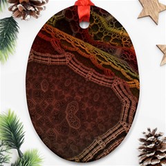 Fractal Pattern Geometric Pattern Oval Ornament (two Sides)